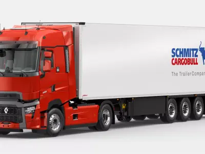 Renault T 2021 With Semitrailer 3D model
