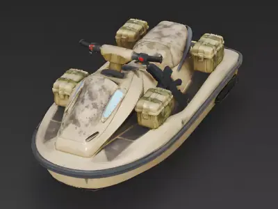 Desert Recon Tactical Jet Ski 3D Model Low-poly 3D model