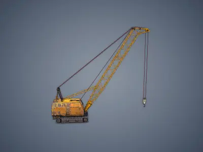 Crawler Crane Low-poly 3D model