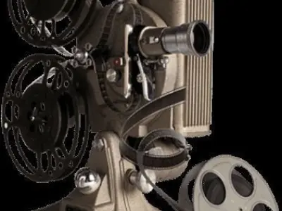 Vintage School Film Projector Low-poly 3D model