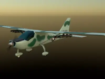 Erdkampfflugzeug plane flying in sky 3D model