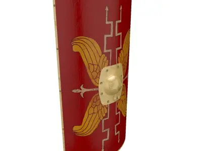Roman shield  Low-poly 3D model