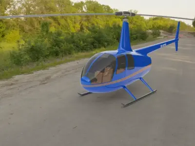 Robinson R44 Animated Helicopter  3D model