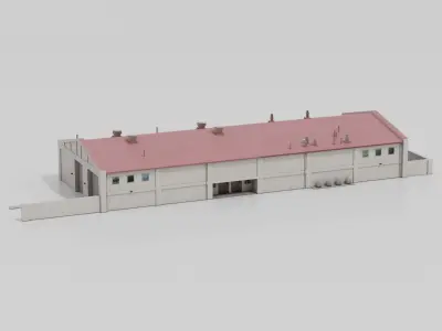Warehouse Factory 1 Low-poly 3D model