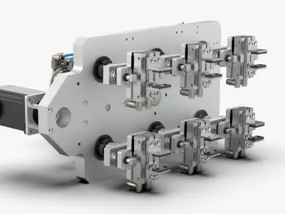Robot End Axis Pneumatic Gripper 3D model by Lovano