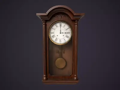 Pendulum wall clock Low-poly 3D model
