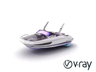 Celestial Express 3000 Pearl-White Luxury Boat Model Pack Low-poly 3D model
