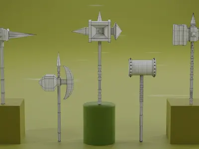 Hammer Low-poly 3D model 45