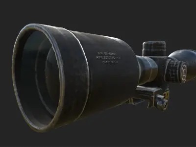 3D Sniper Scope 8X Model With Textures High Poly Low-poly 3D model