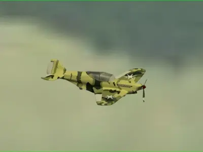 My Own design P-90 Military Aircraft Low-poly 3D model