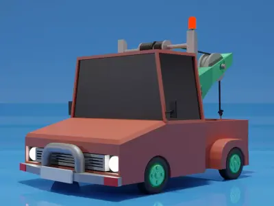 Low-poly Tow Truck Model 3D model