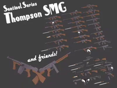 Sentinel Series Thompson SMG Low-poly 3D model