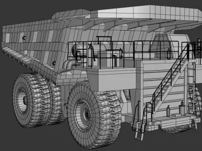 Low Poly Mining Dump Truck PBR Game Ready Industrial Vehicle Low-poly 3D model