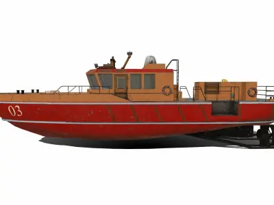 Towboat Low-poly PBR Low-poly 3D model