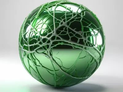 Green Neural Organic Sphere 3D model