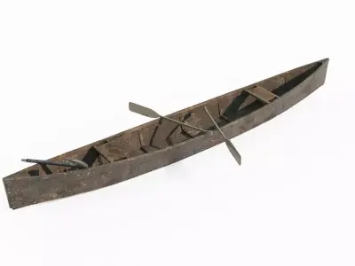 Ancient watercraft canoes 3D model