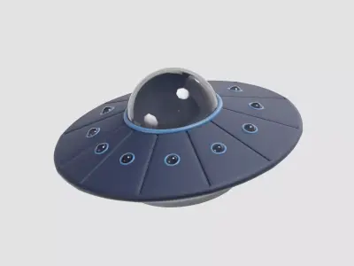 cartoon UFO Flying Spaceship  Low-poly 3D model