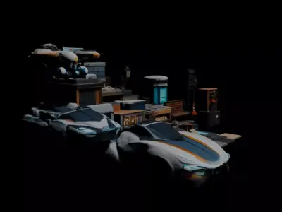 Futuristic City Dummy Asset Pack  VehiclesDronesBuildingsProps 3D model