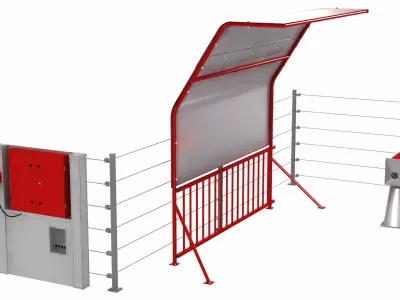 Cow Farm Automatic Feeding Machine Charge Station Low-poly 3D model