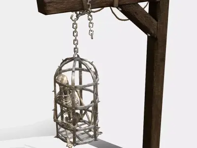 Skeleton Cage Low-poly 3D model