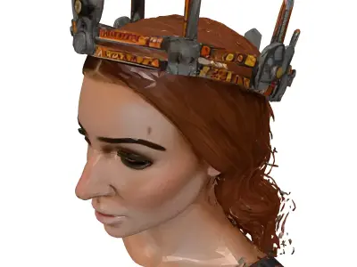 Steampunk Industrial Crown Headpiece 3D model