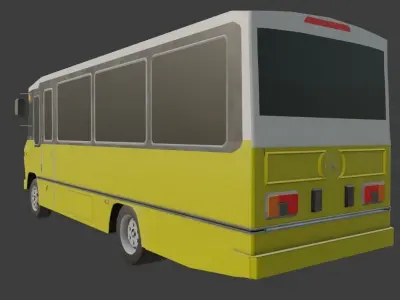 90s Minibus  Low-poly 3D model