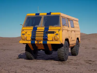 Drivable Off Road Military Vehicle Low-poly 3D model