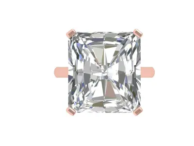 Emerald Solitaire Art Deco Ring 3D print model 2