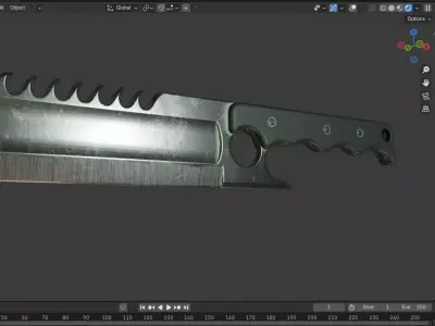 Game Ready Tactical Combat Cleaver  PBR Textured   Low-poly 3D model