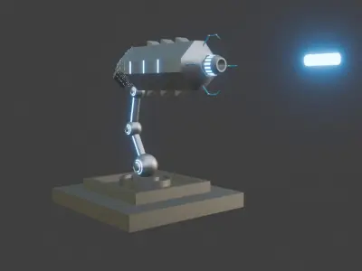 plasma turret Low-poly 3D model buy