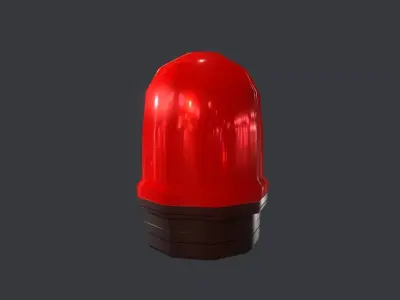 Warning Red Light Low-poly 3D model