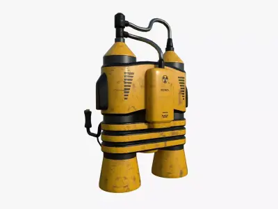 Jetpack E03 Yellow Black - SciFi Character Design Low-poly 3D model