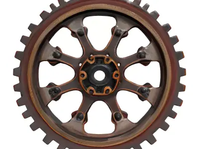 Rusty Industrial Gear Wheel Low-poly 3D model purchase