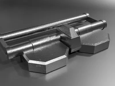 Tank tracks Octagonal Pads Low-poly 3D model
