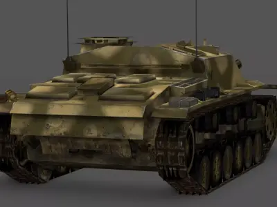StuG 40G Assault Gun 3D Model Low-poly 3D model