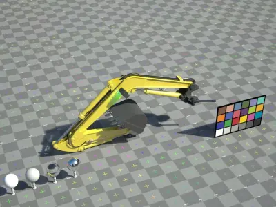Digger-excavator  arm and claw or bucket Low-poly 3D model