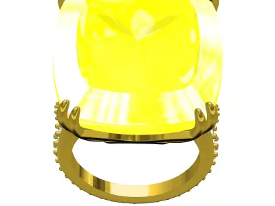 Antique Huge Big Stone Cathedral Ring for Women 3D print model