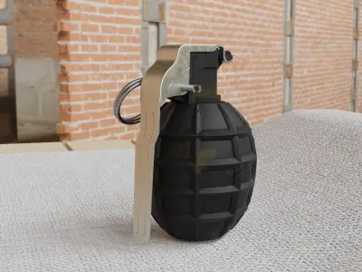 Hand grenade Low-poly 3D model 3