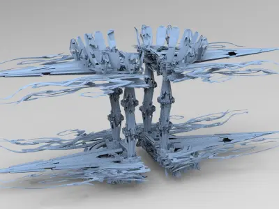 Sci fi squid gate temple 1  Low-poly 3D model