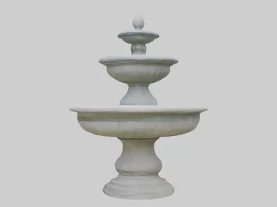 Stone fountain Low-poly 3D model