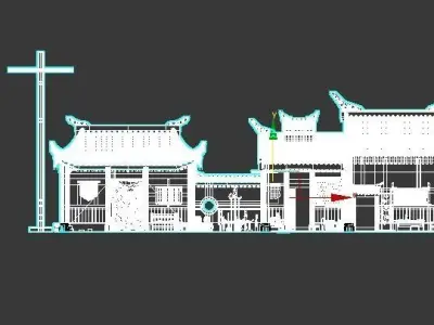Cartoon  Oriental Architecture Eastern 3D model