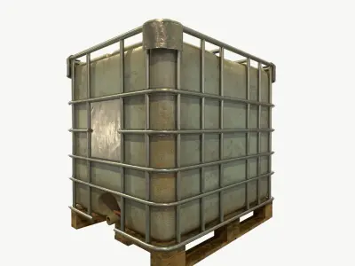 water container 1000L Low-poly 3D model