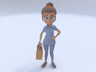 Retail Store Employee female 3D model