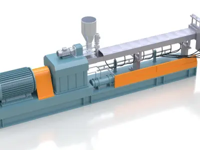 Double Screw Extruder 3D model