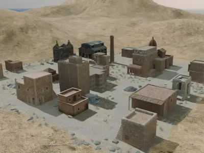 Desert Village Model 3D model purchase