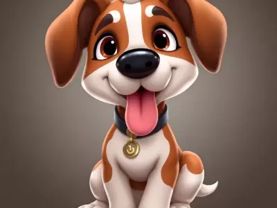 Dog Cartoon 3D Model Low-poly 3D model