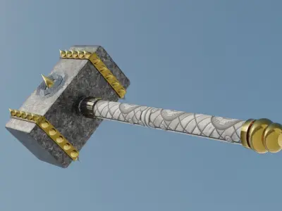 Warhammer hammer Low-poly 3D model purchase