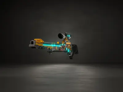 3D Gun Model Low-poly 3D model purchase