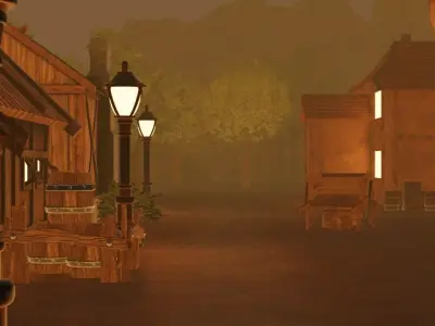 Glowing Town 3D model