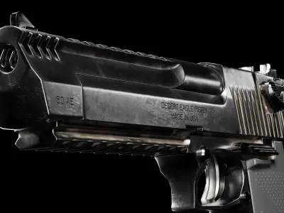 Desert Eagle Pistol Low-poly 3D model get